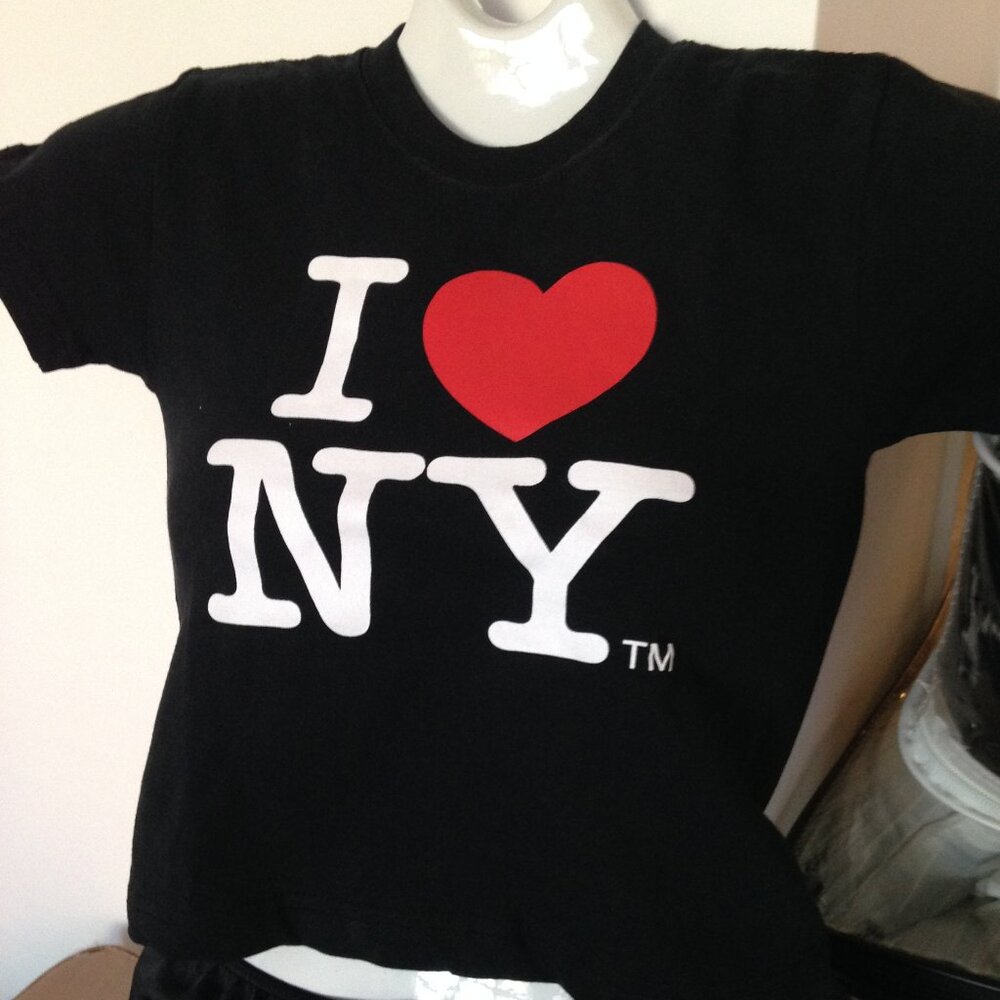 5/$13| *Super Cute Tiny Cotton Shirt 'I Love New York' Crop Top/ T-shirt  XS 2/4